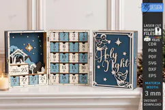 Wooden Christmas Advent Calendar Laser Cut | Layered Holiday Product Image 1