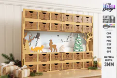 Christmas Advent Calendar Laser Cut | 3D Xmas Countdown SVG Product Image 1