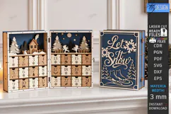 Wooden Christmas Advent Calendar Laser Cut | Layered Holiday Product Image 1