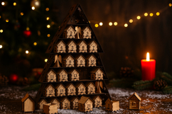 Christmas Advent Calendar Tree - Laser Cut House Countdown Product Image 2
