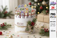 Christmas Chocolate Advent Calendar PNG | Christmas Gnomes Product Image 1