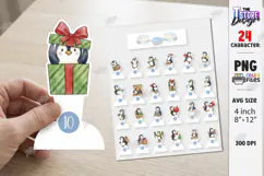 Christmas Chocolate Advent Calendar PNG | Christmas Penguins Product Image 2
