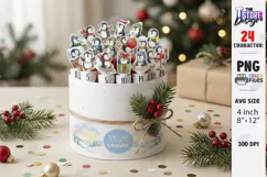 Christmas Chocolate Advent Calendar PNG | Christmas Penguins Product Image 1