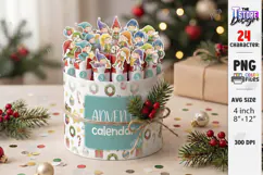 Christmas Chocolate Advent Calendar PNG | Christmas Gnomes Product Image 1