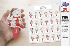 Christmas Chocolate Advent Calendar PNG | Polar Bears | PNG Product Image 2