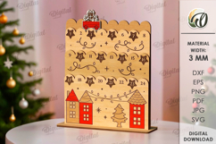 Advent Christmas Calendar Lasercut. Christmas Countdown SVG Product Image 1