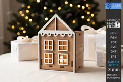 Christmas Advent Wreath Village Houses | Advent Calendar SVG Product Image 1