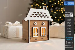 Christmas Advent Wreath Village Houses | Advent Calendar SVG Product Image 1