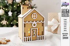 3D Wooden Advent Wreath House Laser Cut | Advent Calendar Product Image 1