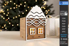 Christmas Advent Wreath Village Houses | Advent Calendar SVG Product Image 1