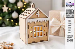 3D Wooden Advent Wreath House Laser Cut | Advent Calendar Product Image 1