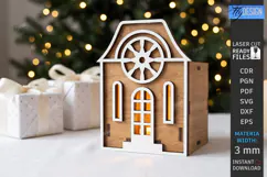 Christmas Advent Wreath Village Houses | Advent Calendar SVG Product Image 1
