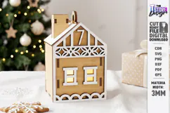 3D Wooden Advent Wreath House Laser Cut | Advent Calendar Product Image 1