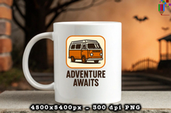 Adventure Awaits Camper Van PNG File