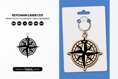 Adventure Compass Keychain Laser Cut SVG Product Image 1