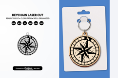 Adventure Compass Keychain Laser Cut SVG Product Image 2