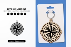 Adventure Compass Keychain Laser Cut SVG Product Image 1