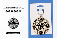 Adventure Compass Keychain Laser Cut SVG Product Image 1