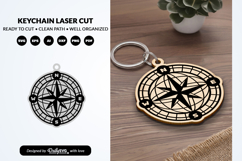 Adventure Compass Keychain Laser Cut SVG Product Image 2
