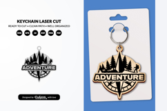 Adventure Compass Keychain Laser Cut SVG Product Image 1