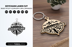 Adventure Compass Keychain Laser Cut SVG Product Image 2