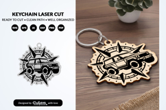 Adventure Compass Keychain Laser Cut SVG Product Image 2
