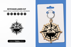 Adventure Compass Keychain Laser Cut SVG Product Image 1