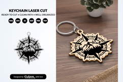 Adventure Compass Keychain Laser Cut SVG Product Image 2