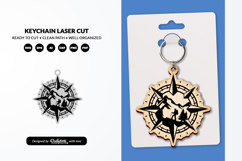 Adventure Compass Keychain Laser Cut SVG Product Image 2
