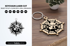 Adventure Compass Keychain Laser Cut SVG Product Image 1