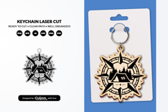 Adventure Compass Keychain Laser Cut SVG Product Image 1