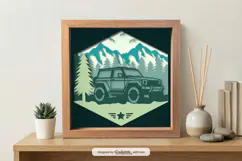 Adventure Off Road Car Shadow Box 3D SVG 4x4 Car Layered Product Image 1