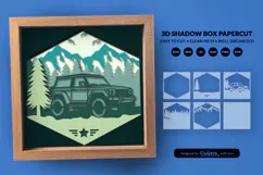 Adventure Off Road Car Shadow Box 3D SVG 4x4 Car Layered Product Image 3