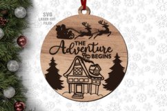 Santa Ornament SVG Laser Cut Files | Adventure Christmas SVG Product Image 1