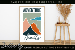 Adventure SVG Boho Camping Mountain Landscape Camper T-shirt Product Image 3