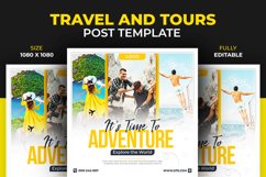 Adventure Travel and Tours Post Flyer Banner Design Template Product Image 1