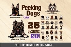American Pitbull - Peeking Dog Colorful, Pet Portrait SVG Product Image 2