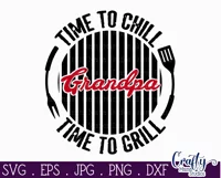 Time to Chill Time To Grill | Grandpa Grilling Svg Design Product Image 2