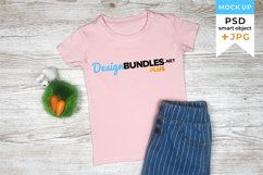 Easter t-shirt mockup Pink | JPG and PSD smart object Product Image 1