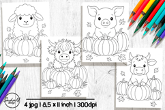 Cute farm animals coloring pages Product Image 1