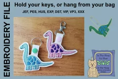 ITH Dinosaur Vinyl Key Fob or Bag Tag - Snap Tab Product Image 1
