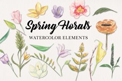 18 Spring Floral Blooms Clipart Watercolor Elements Pastels Product Image 1
