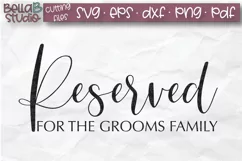 Wedding Sign SVG, Reserved SVG, Grooms Family Product Image 2
