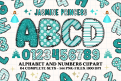 Jasmine Princess Alphabet png, jasmine letters doodle Product Image 1