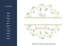 Family Name Frame Machine Embroidery Design 2 sizes Product Image 1