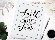 Faith over Fear SVG DXF PNG EPS Product Image 5