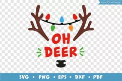 Oh Deer - Christmas Reindeer SVG PNG DXF EPS PDF Product Image 3