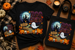 Boo Crew PNG | Cute Halloween Ghost Castle Sublimation Product Image 1