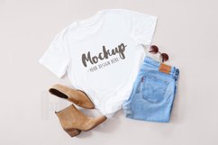 Basic Tshirt Mockup Bella Canvas 3001 Flat Lay White Tshirt Product Image 1