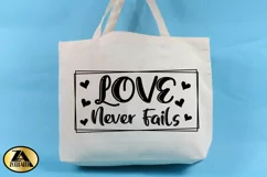 Valentines SVG Love Quote SVG Love Never Fails SVG Cut File Product Image 2
